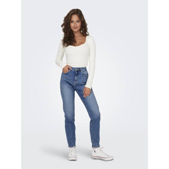 Women's Only Emily Stretch High Waist Straight Jeans in Denim - Image 6