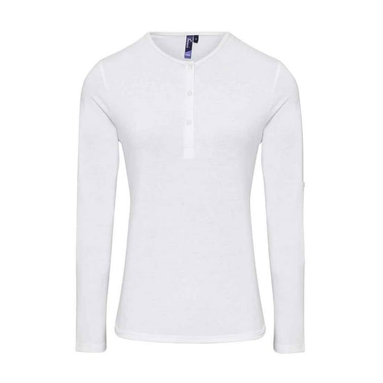 Premier Womens/Ladies Long John Roll Sleeve T-Shirt (White) - Image 1