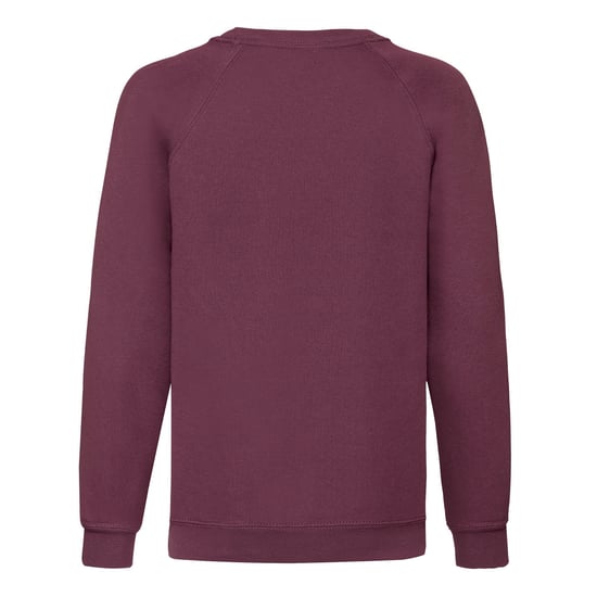 Fruit of the Loom Childrens/Kids Classic Raglan Sweatshirt (Burgundy) - Image 2