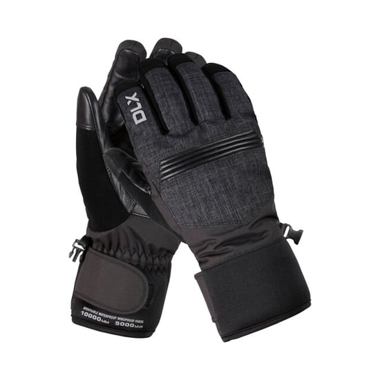 Trespass Unisex Adult Sidney Leather Palm Snow Sports Gloves (Black) - Image 3