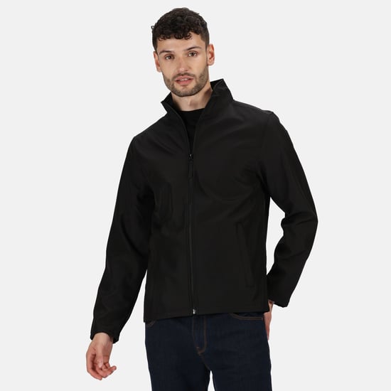 Regatta Classic Mens Water Repellent Softshell Jacket (Black) - Image 3