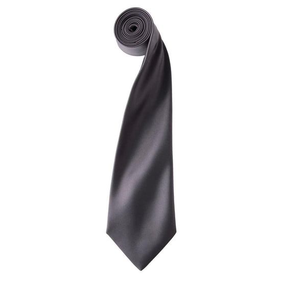 Premier Colours Collection Satin Tie (Dark Grey) - Image 1