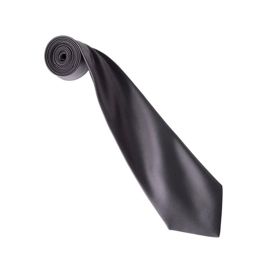 Premier Colours Collection Satin Tie (Dark Grey) - Image 2