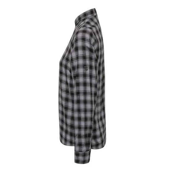 Premier Womens/Ladies Mulligan Checked Cotton Long-Sleeved Shirt (Steel/Cool Grey) - Image 3
