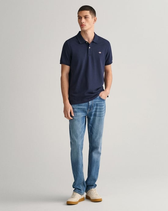 GANT Mens Regular Fit Short Sleeve Shield Logo Pique Polo - Image 2