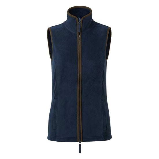 Premier Womens/Ladies Artisan Fleece Gilet (Navy/Brown) - Image 1