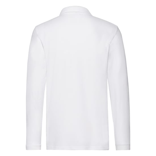 Fruit of the Loom Mens Premium Long-Sleeved Polo Shirt (White) - Image 2