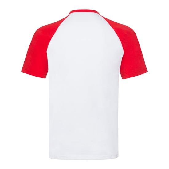 Fruit of the Loom Mens Short-Sleeved Baseball T-Shirt (White/Red) - Image 2