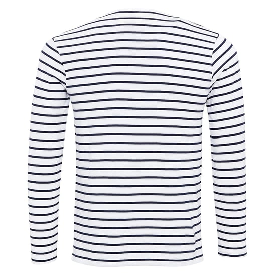 Premier Mens Long John Rolled Sleeves T-Shirt (White/Navy) - Image 2