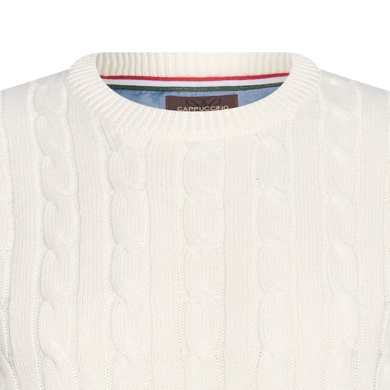 Cappuccino Italia Jersey Cable Pullover Blanco Blanco - Image 2