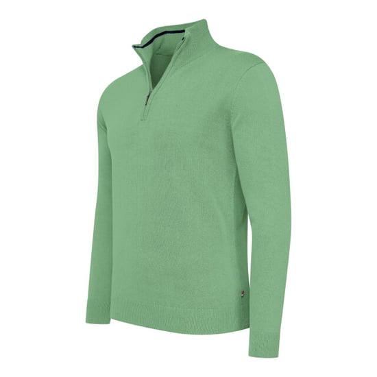 Cappuccino Italia Jersey Bergamo Zip Pullover Verde - Image 1