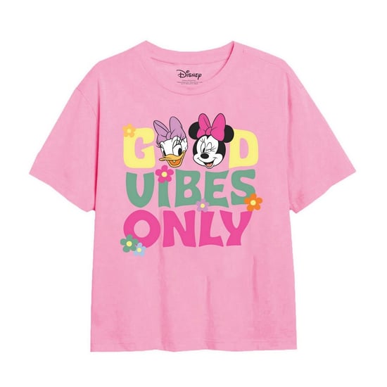 Disney Girls Good Vibes Only Minnie Mouse T-Shirt (Light Pink) - Image 1