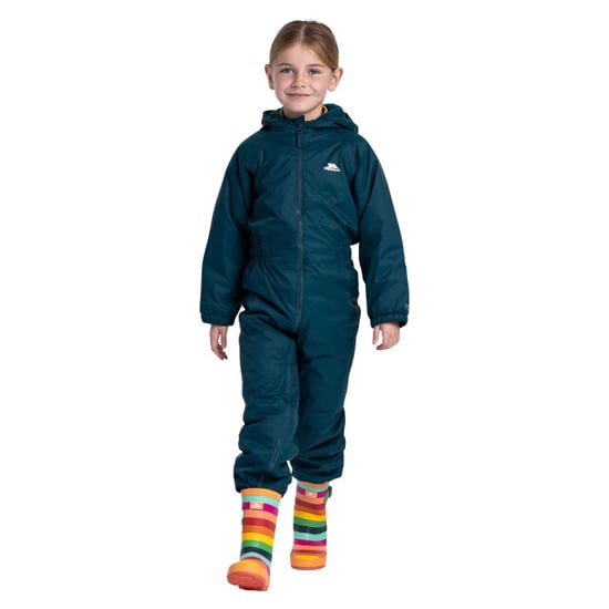 Trespass Kids Unisex Dripdrop Padded Waterproof Rain Suit (Teal) - Image 3