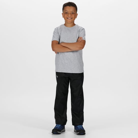 Regatta Great Outdoors Kids Boys Adventure Tech Pack It Waterproof Overtrousers (Black) - Image 4