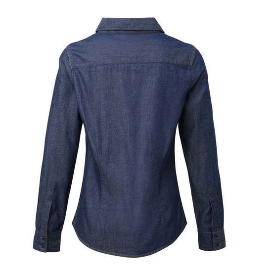 Premier Womens/Ladies Denim Jean Style Stitching Shirt (Indigo Denim) - Image 2