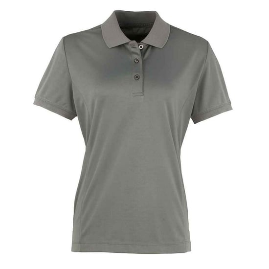 Premier Womens/Ladies Coolchecker Polo Shirt (Dark Grey) - Image 1