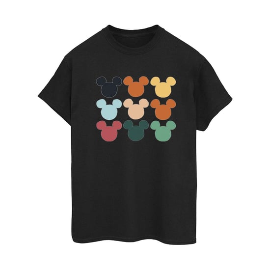 Disney Womens/Ladies Mickey Mouse Heads Square Cotton Boyfriend T-Shirt (Black) - Image 1