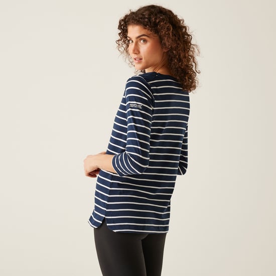 Regatta Womens/Ladies Bayletta 3/4 Sleeve Top (Navy/White) - Image 2