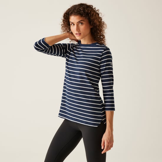 Regatta Womens/Ladies Bayletta 3/4 Sleeve Top (Navy/White) - Image 3