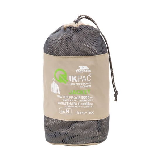 Trespass Adults Unisex Qikpac Packaway Waterproof Jacket (Oatmilk) - Image 3