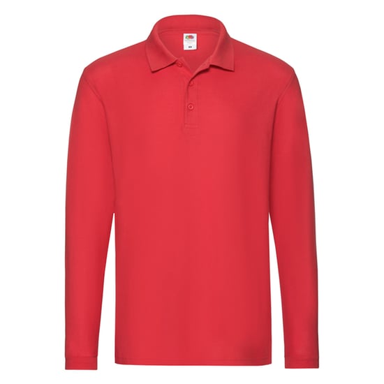 Fruit of the Loom Mens Premium Long-Sleeved Polo Shirt (Red) - Image 1