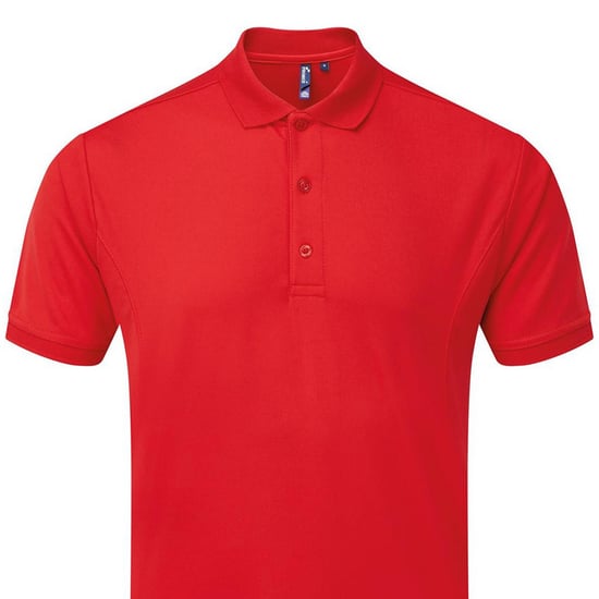Premier Mens Coolchecker Polo Shirt (Red) - Image 2