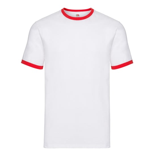 Fruit of the Loom Mens Ringer 160 T-Shirt (White/Red) - Image 1