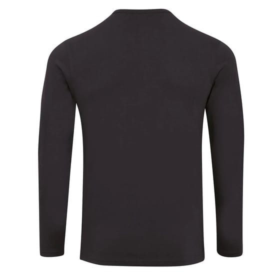 Premier Mens Long John Rolled Sleeves T-Shirt (Black) - Image 2
