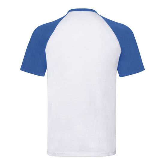 Fruit of the Loom Mens Short-Sleeved Baseball T-Shirt (White/Royal Blue) - Image 2
