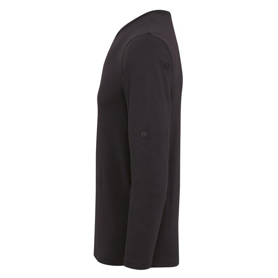 Premier Mens Long John Rolled Sleeves T-Shirt (Black) - Image 3