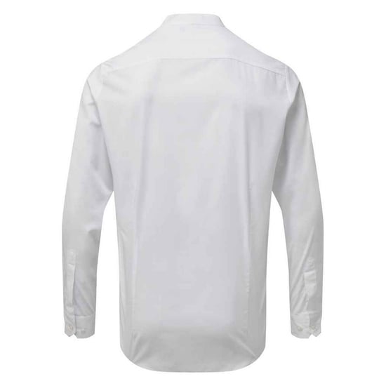 Premier Mens Banded Collared Long-Sleeved Shirt (White) - Image 2