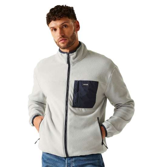 Regatta Mens Frankie Full Zip Fleece Jacket (Silver Grey/Navy) - Image 4