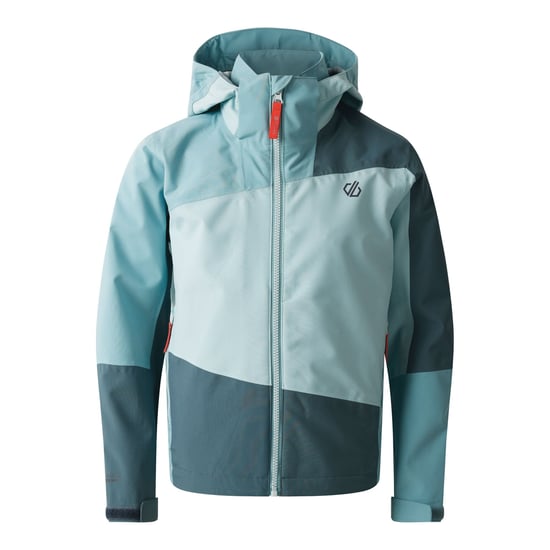 Dare 2B Childrens/Kids Explore II Waterproof Jacket (Element Grey/Aquifer) - Image 1