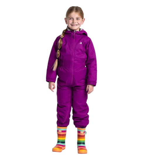 Trespass Kids Unisex Dripdrop Padded Waterproof Rain Suit (Purple Orchid) - Image 4
