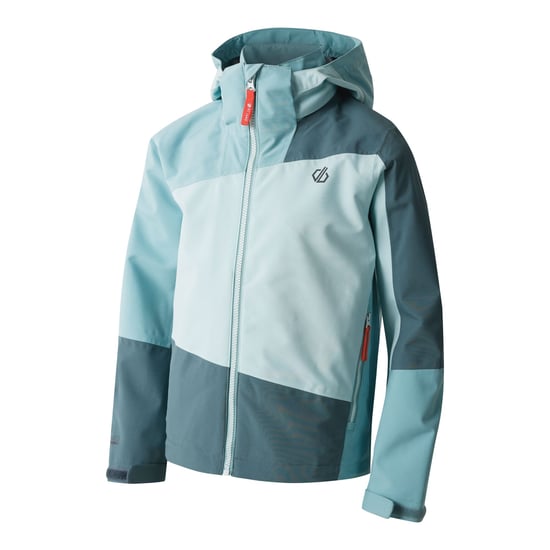 Dare 2B Childrens/Kids Explore II Waterproof Jacket (Element Grey/Aquifer) - Image 3