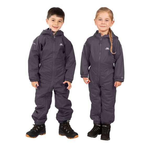 Trespass Kids Unisex Dripdrop Padded Waterproof Rain Suit (Dark Grey) - Image 4