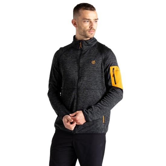 Dare 2B Mens Torrek Fleece Top (Black/Desert Sun) - Image 4
