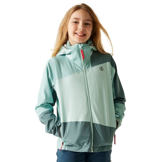 Dare 2B Childrens/Kids Explore II Waterproof Jacket (Element Grey/Aquifer) - Image 4