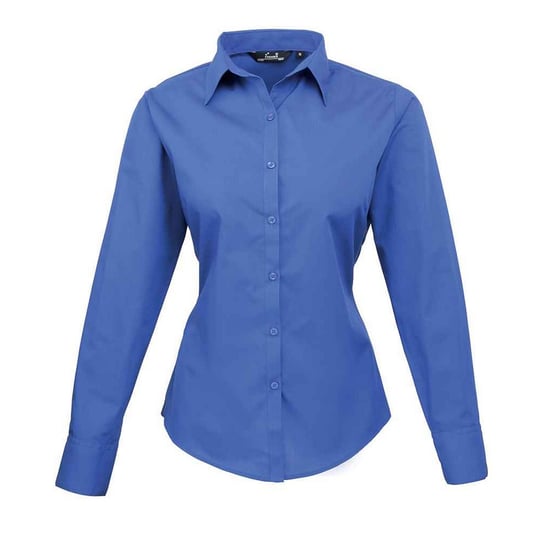 Premier Womens/Ladies Poplin Long-Sleeved Blouse (Royal Blue) - Image 1