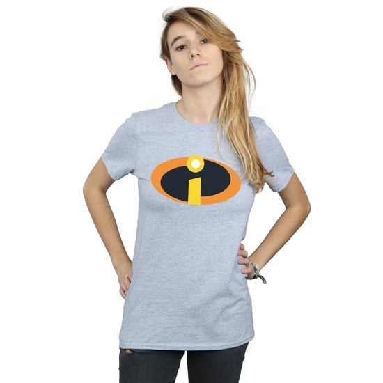 Disney Womens/Ladies The Incredibles Costume Logo Cotton Boyfriend T-Shirt (Sports Grey) - Image 2