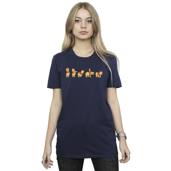 Disney Womens/Ladies Winnie The Pooh Stretching Cotton Boyfriend T-Shirt (Navy Blue) - Image 2