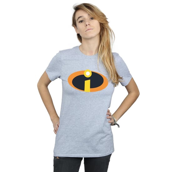 Disney Womens/Ladies The Incredibles Costume Logo Cotton Boyfriend T-Shirt (Sports Grey) - Image 3