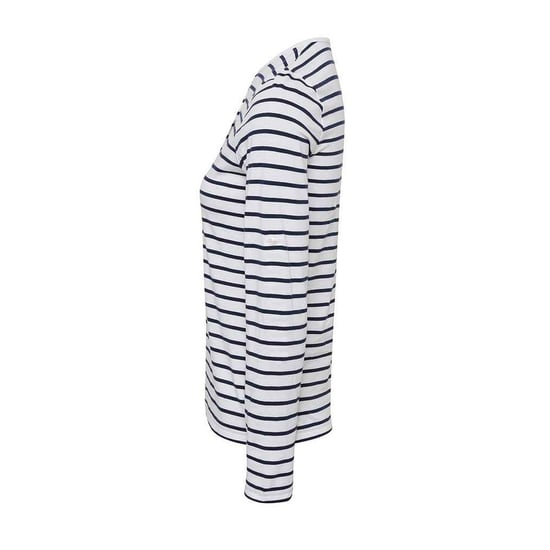 Premier Womens/Ladies Long John Roll Sleeve T-Shirt (White/Navy) - Image 3