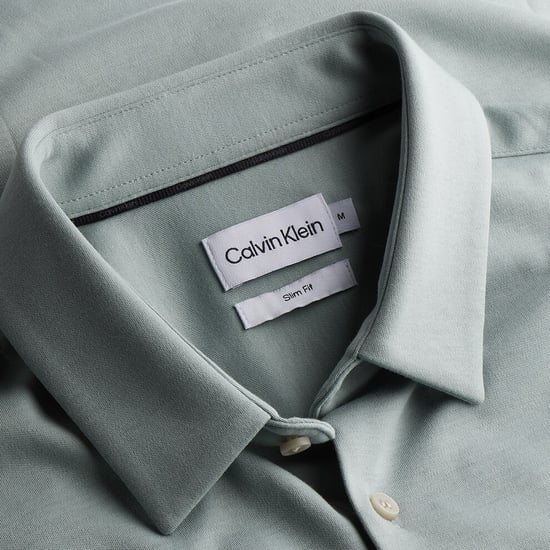 Calvin Klein Camisas Camisa Slim Algodón Liso Gris - Image 2