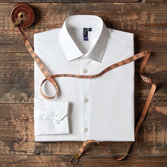 Premier Mens Stretch Fit Poplin Long Sleeve Shirt (White) - Image 4