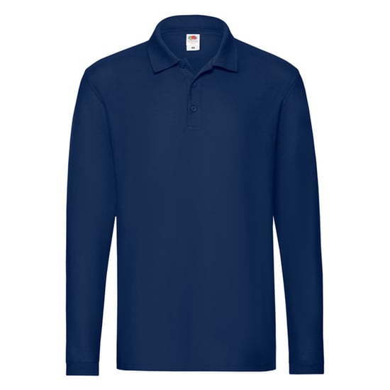 Fruit of the Loom Mens Premium Long-Sleeved Polo Shirt (Navy) - Image 1