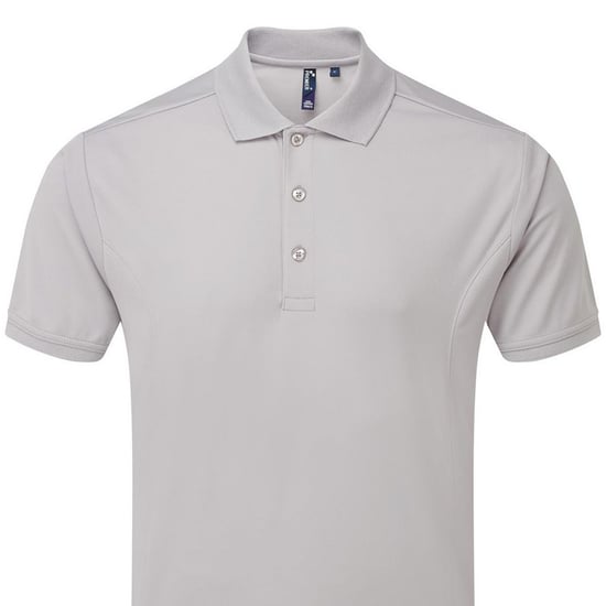 Premier Mens Coolchecker Polo Shirt (Silver) - Image 2
