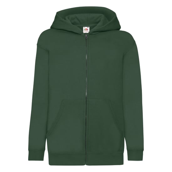 Fruit of the Loom Childrens/Kids Classic Hooded Jacket (Bottle Green) - Image 1
