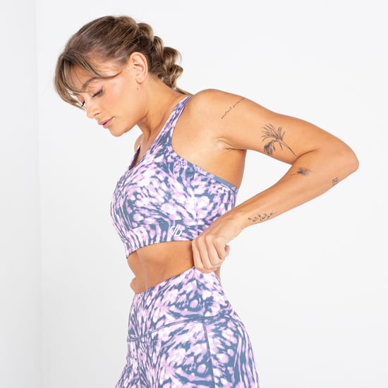 Dare 2B Womens/Ladies Mantra Printed Recycled Sports Bra (Dusty lavender) - Image 4