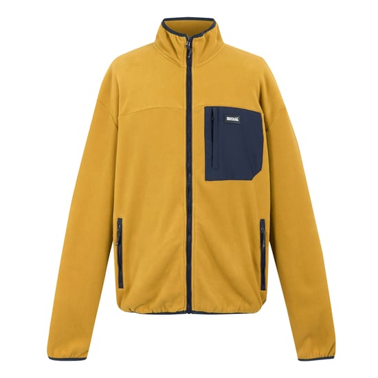 Regatta Mens Frankie Full Zip Fleece Jacket (Mustard/Navy) - Image 1